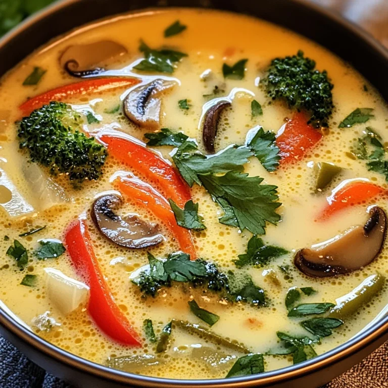 Thai-Kokos-Suppe mit Gemüse