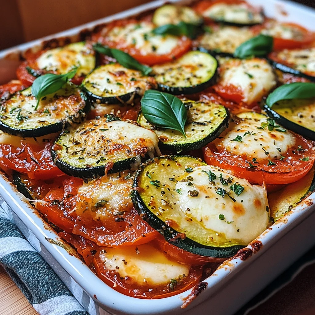 Tomaten Zucchini Auflauf mit Mozzarella