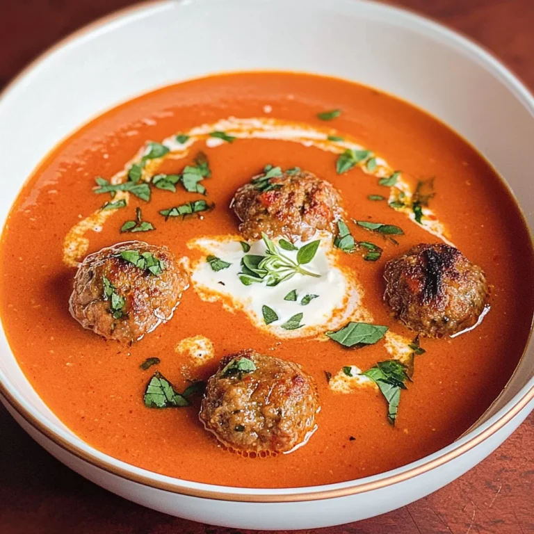 Tomatensuppe mit Hackbällchen