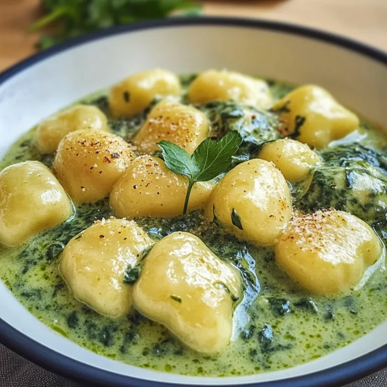 Vegane Gnocchi mit cremiger Spinatsauce