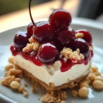 Zimtcreme mit Kirschsoße und Amaretti