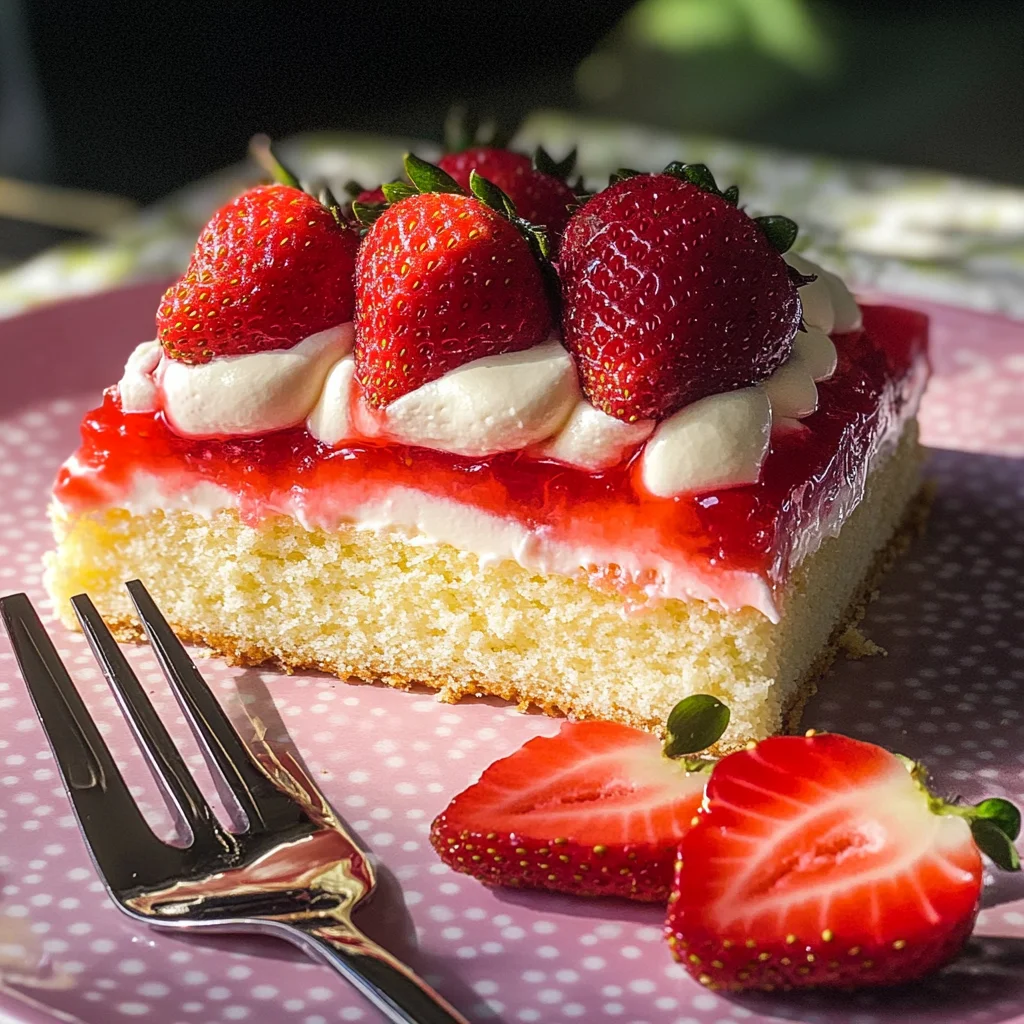 Erdbeerkuchen vom Blech mit Schmand & Pudding