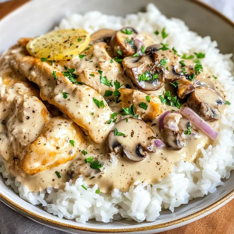 Hähnchengeschnetzeltes mit Reis & Pilzen