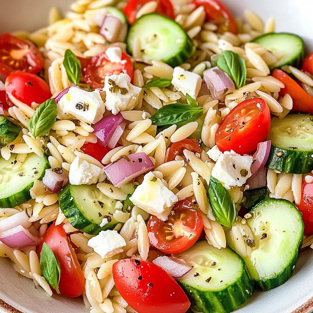 Kritharaki-Salat mit Feta - schnell & einfach