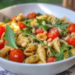 Nudelsalat mit Pesto & Rucola (ohne Mayo)