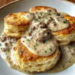 Biscuits und pfeffrige Wurstsoße