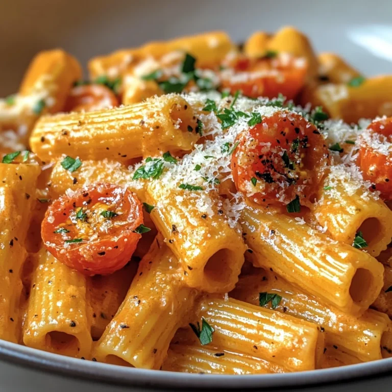 Cremige Tomaten-Knoblauch-Pasta