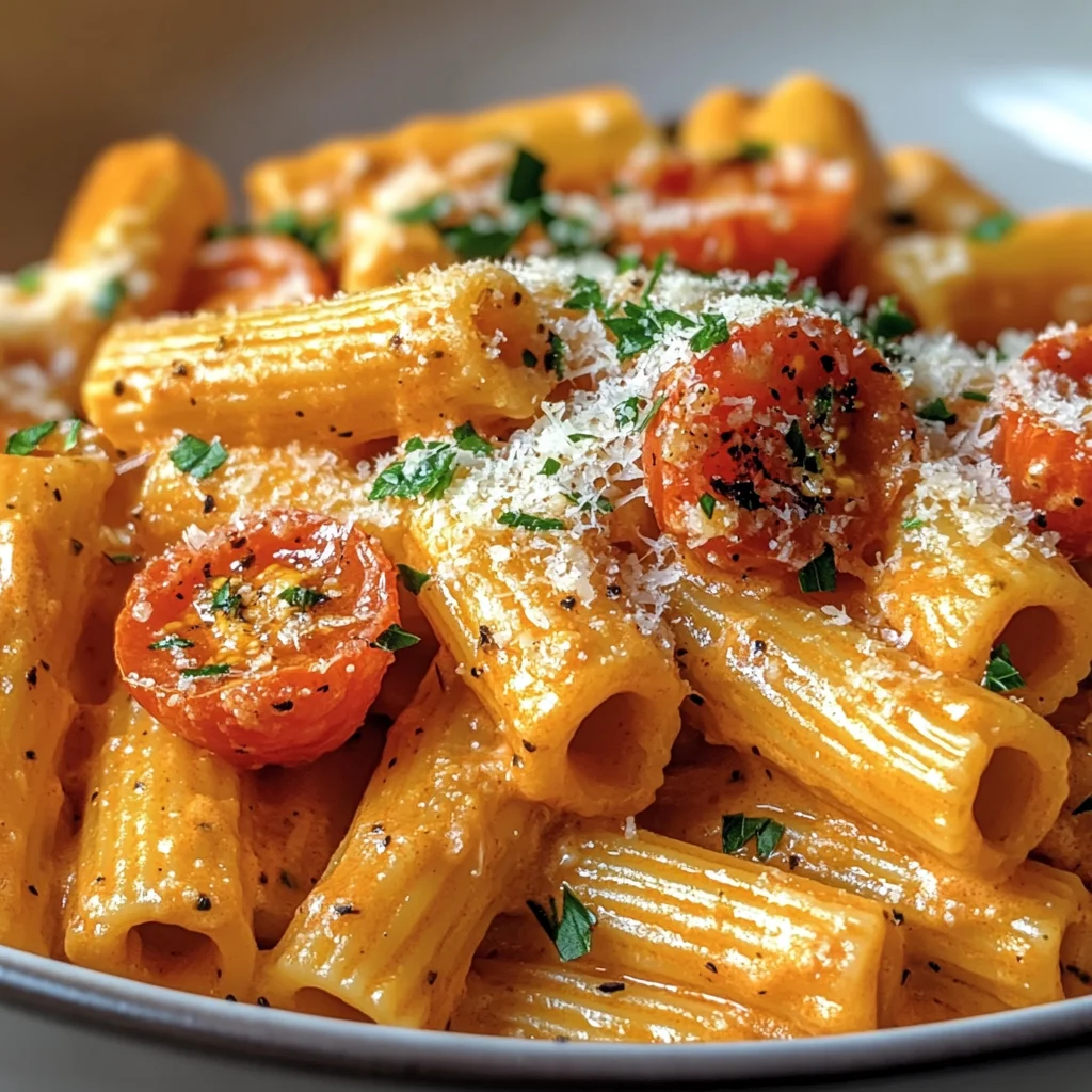 Cremige Tomaten-Knoblauch-Pasta
