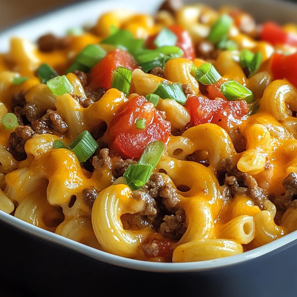 Einfache Cheeseburger-Pasta Topf