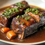 Französisch geschmorte Rinderrippchen