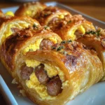 Frühstücksröllchen mit Wurst und Ei