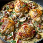 Gebackene Hähnchenschenkel cremig