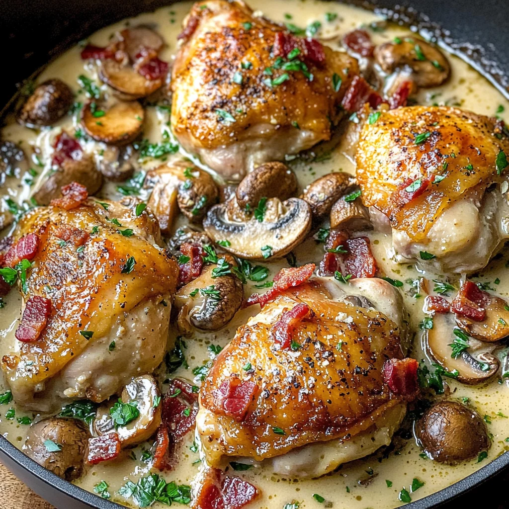 Gebackene Hähnchenschenkel cremig