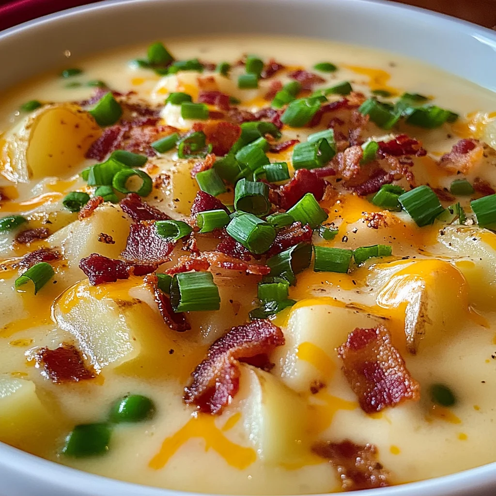 Gefüllte Kartoffelsuppe mit Käsesauce