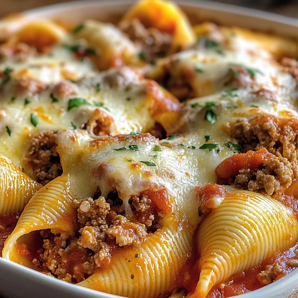 Gefüllte Muschelnudeln mit Rindfleisch