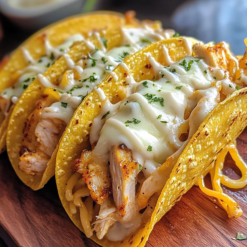 Hähnchen-Alfredo-Tacos