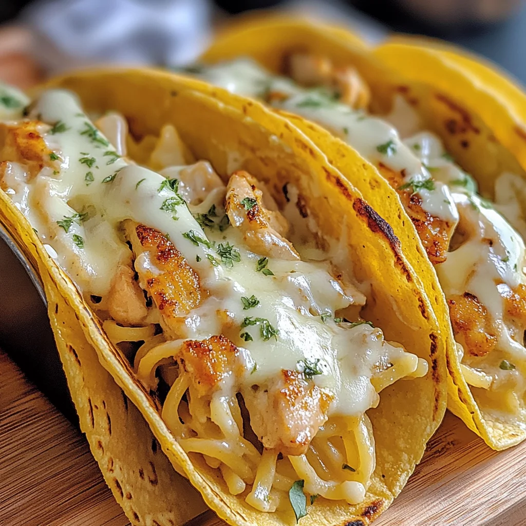 Hähnchen-Alfredo-Tacos