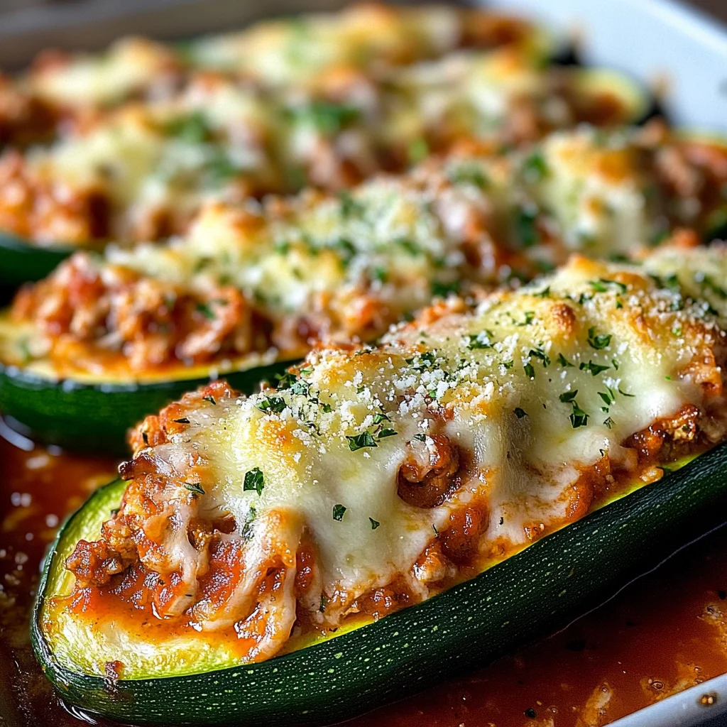 Hähnchen-Parmesan-Zucchini-Boote