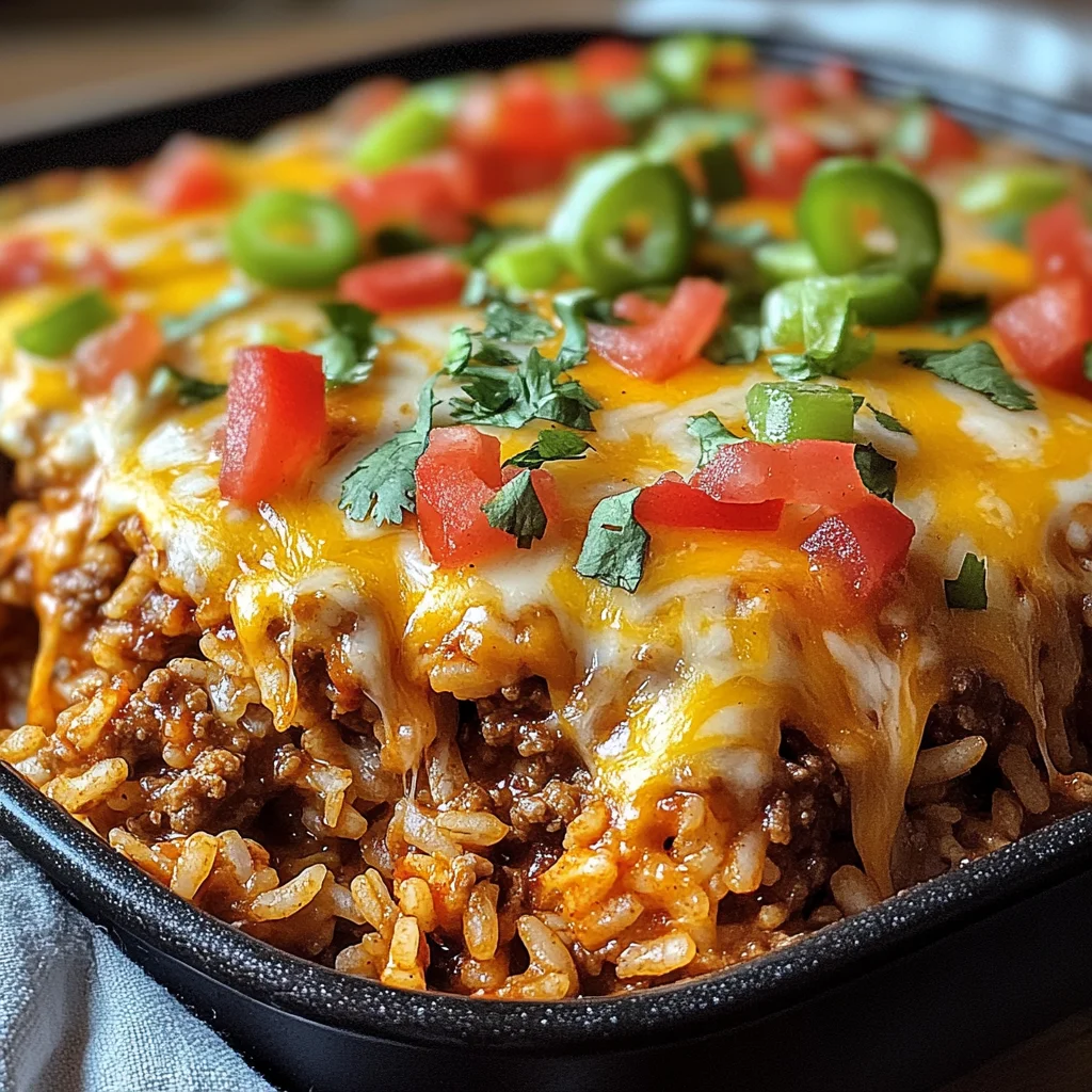 Käse-Rindfleisch-Enchilada-Reis