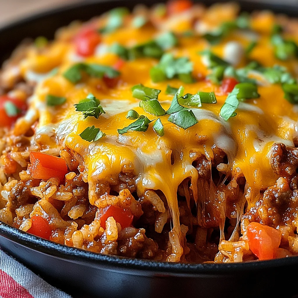 Käse-Rindfleisch-Enchilada-Reis