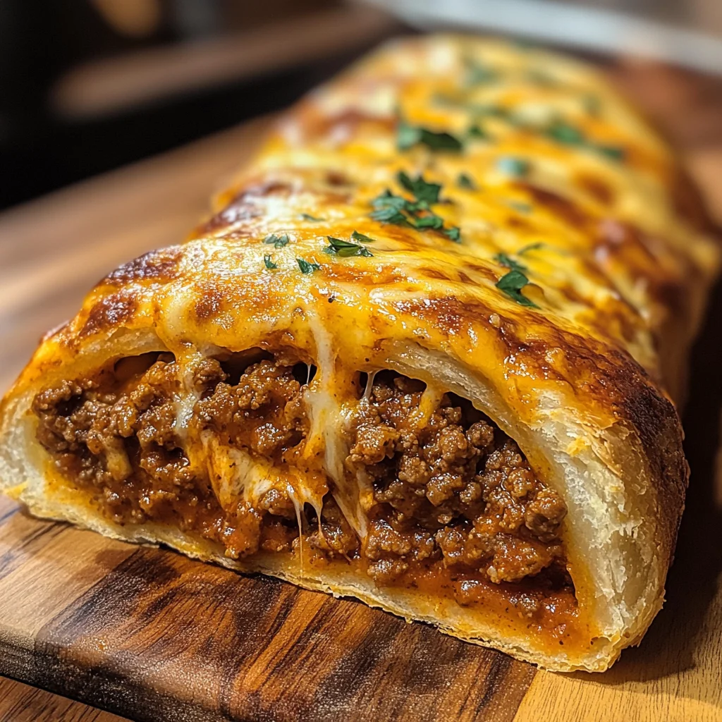 Käse-Sloppy-Joe-Stromboli