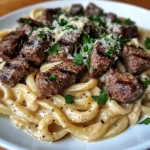 Knoblauchbutter-Steak-Pasta