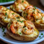 Mit Meeresfrüchten gefüllte Kartoffeln