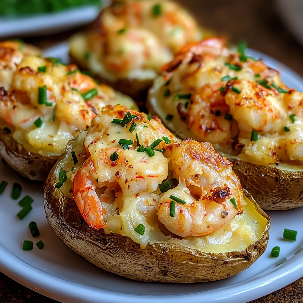 Mit Meeresfrüchten gefüllte Kartoffeln