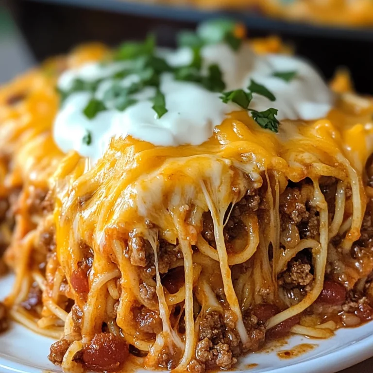 Spaghetti-Auflauf mit Käse und Tacos